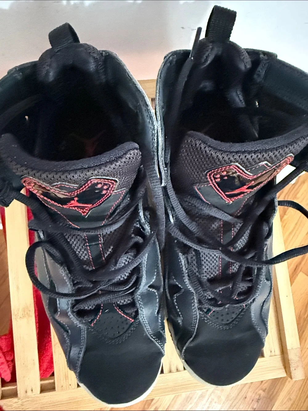 Jordan Black with Red Accent High-Top Sneakers